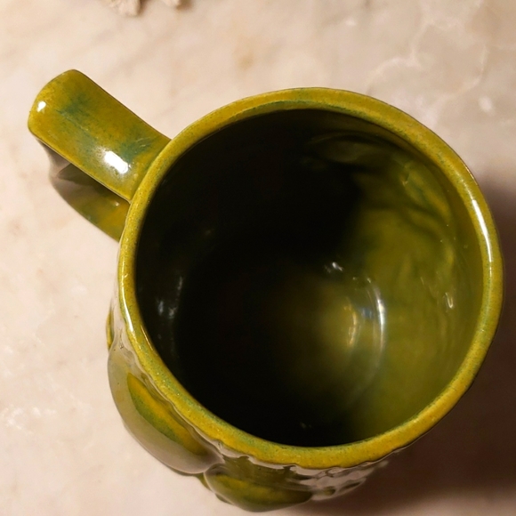 Vintage Green Mushroom Fern textured Mug 1974 Ayners - Picture 3 of 5